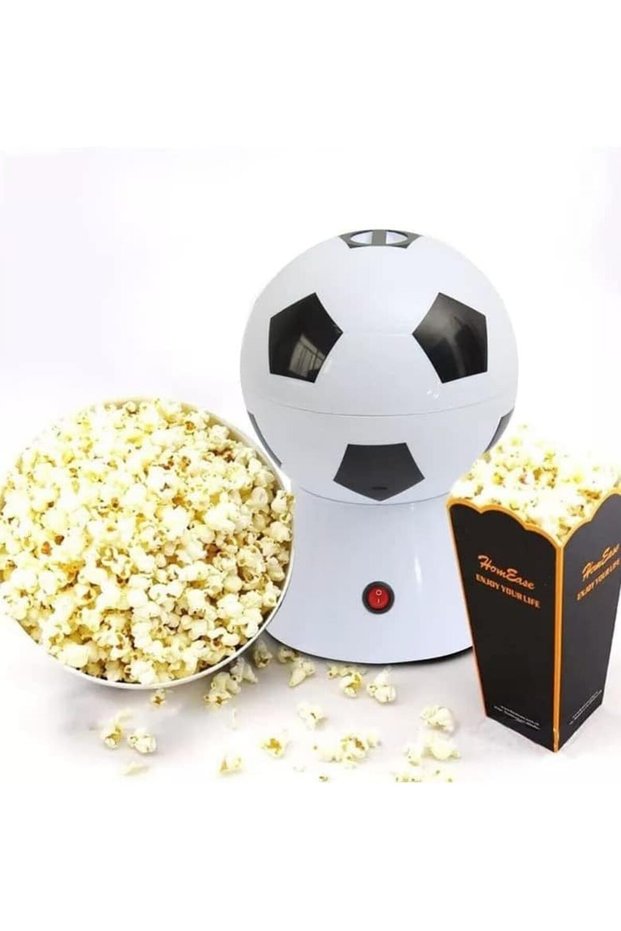Football Popcorn Maker, 1200W Hot Air Popcorn Machine | Healthy, Oil-Free Snack, Overheat Protection