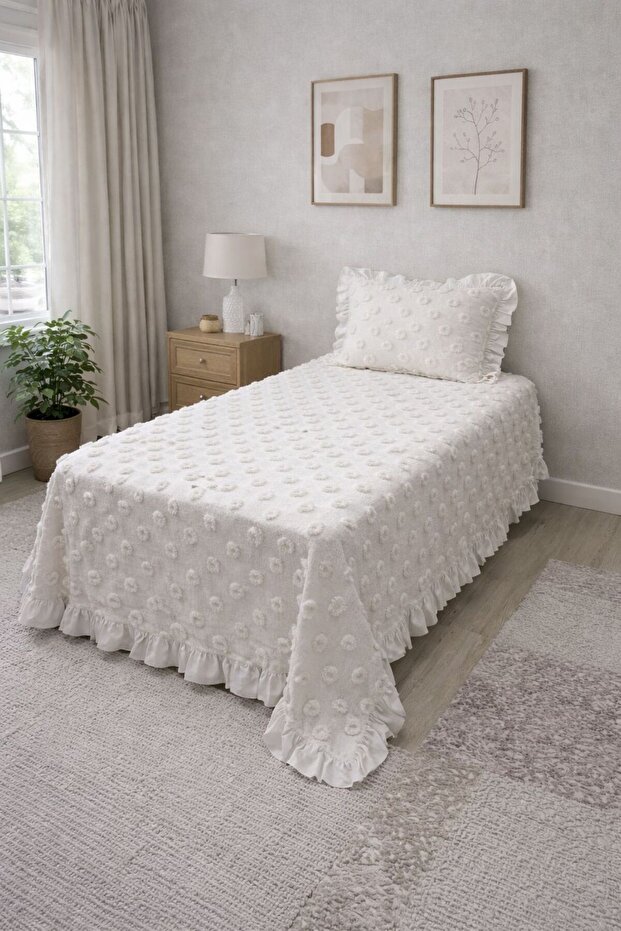 غطاء سرير مكشكش لشخص واحد - 1