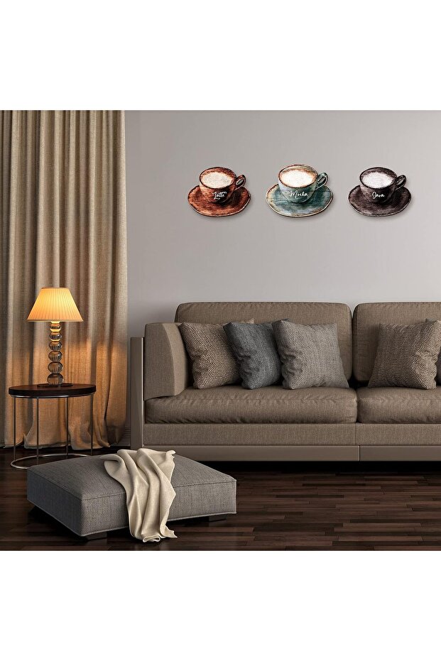 3-Piece Latte Java Mocha Coffee Cup Sign Set - 6