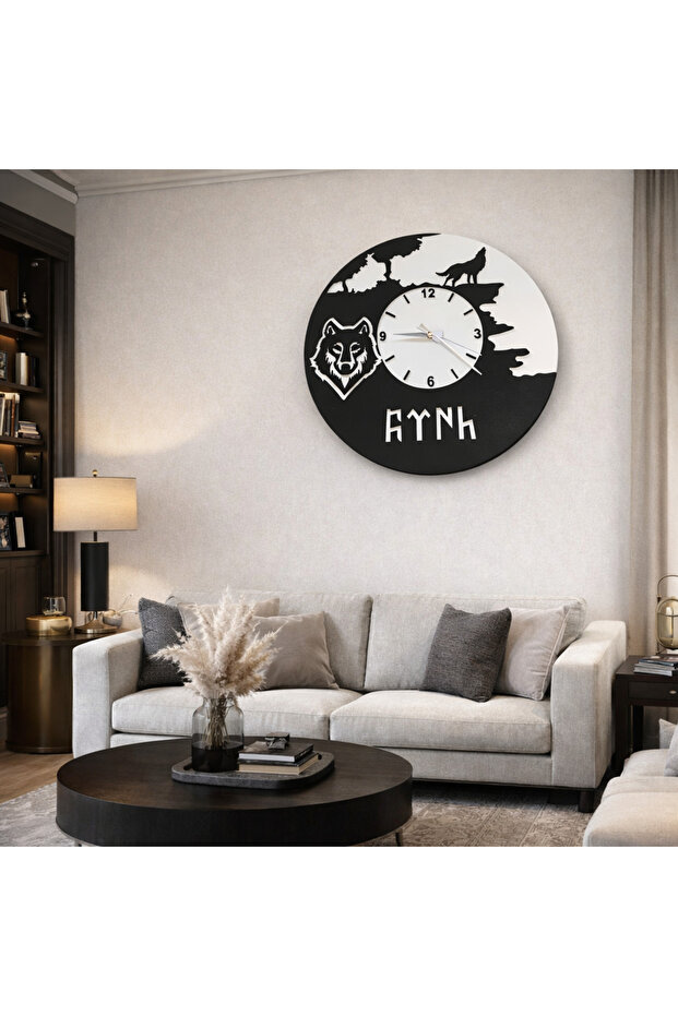 Turkish Themed Wall Clock Wolf No 22