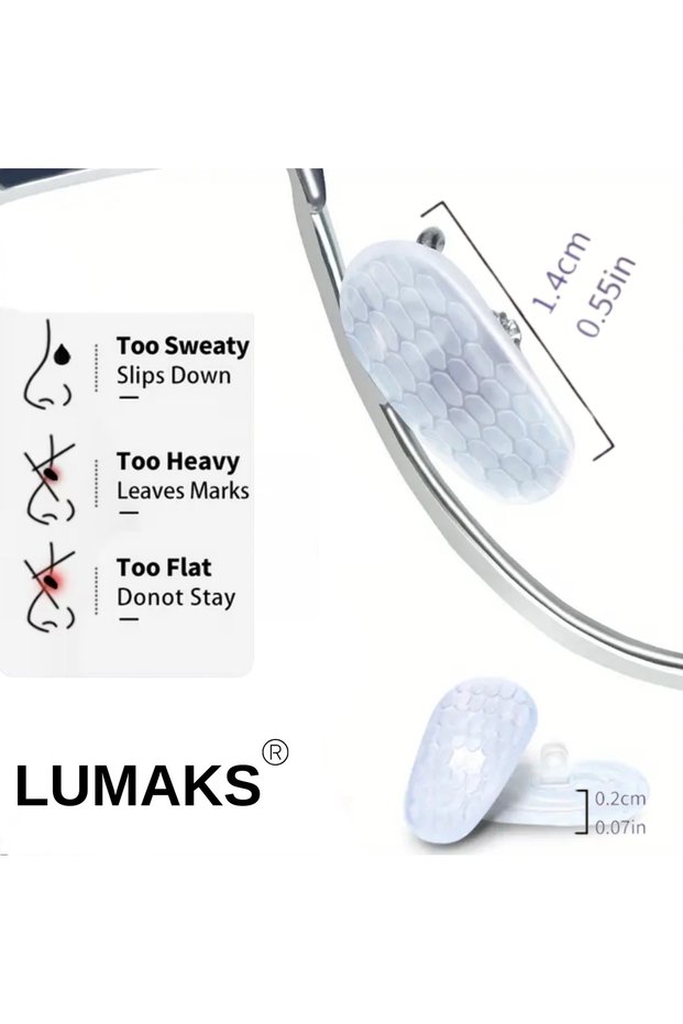 White Anti-Slip Glasses Nose Pad with Screw | Non-Sweating Silicone | Anti-Slip Glasses (1 Pair)