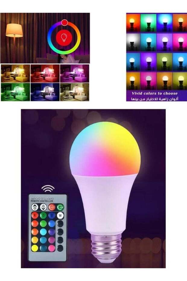 مصباح LED RGB مع جهاز تحكم عن بعد: ملون، متعدد الاستخدامات، وموفر للطاقة
