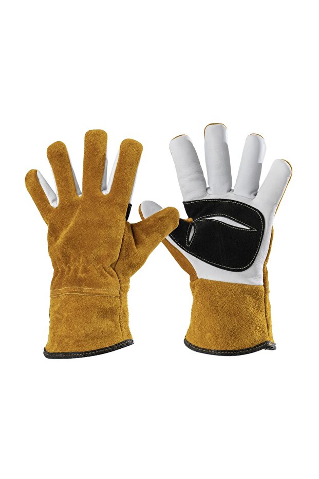 Soba Eldiveni Carbon-28 - 28 cm Genuine Leather Oven and Fire Gloves for Wood Stove and Fireplace