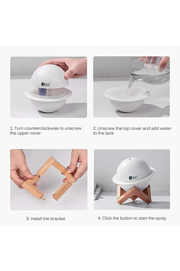 مصباح ليلي LED، مصباح قمري وموزع ضوء 2.5 واط - 6