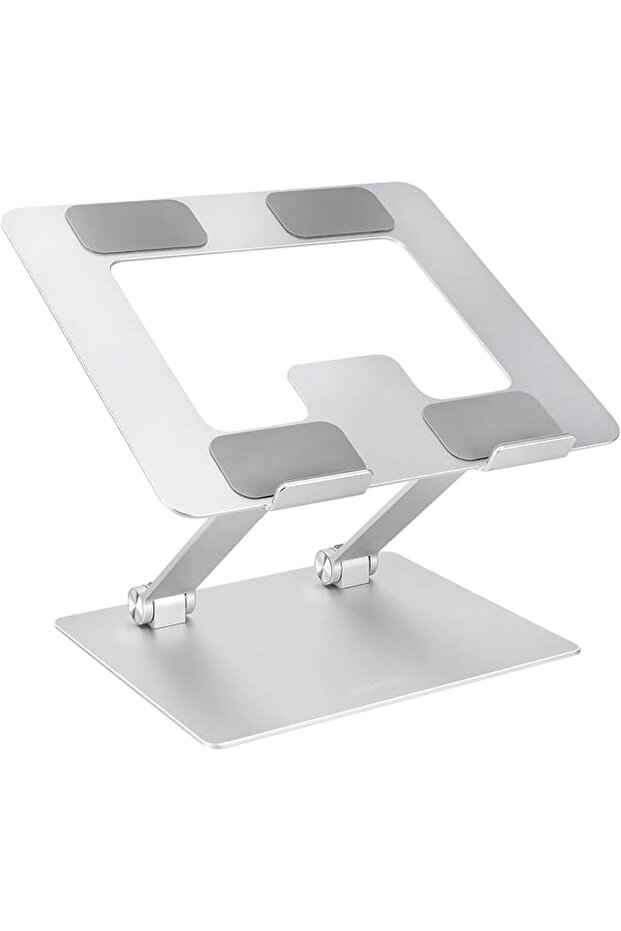 Aluminum Laptop Stand for Desk - Adjustable Height Computer Stand, Foldable and Portable Riser, Comp