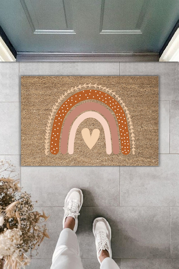 Modern Digital Printing Doormat - Heart Bohemian Doormat - Front Door Mat 70X45Cm