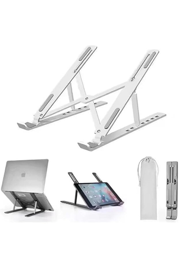 Laptop Stand for Desk Aluminum Alloy Adjustable Laptop Holder Ergonomic Portable Foldable Lightweigh