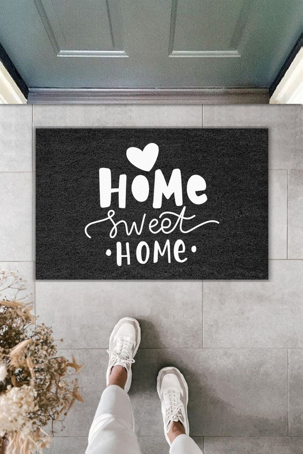 Modern Digital Printing Doormat - Heart Home Sweet Home - Front Door Mat 70X45Cm