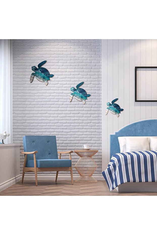 ديكور حائط على شكل سلحفاة بحرية بثلاثة أحجام - 3