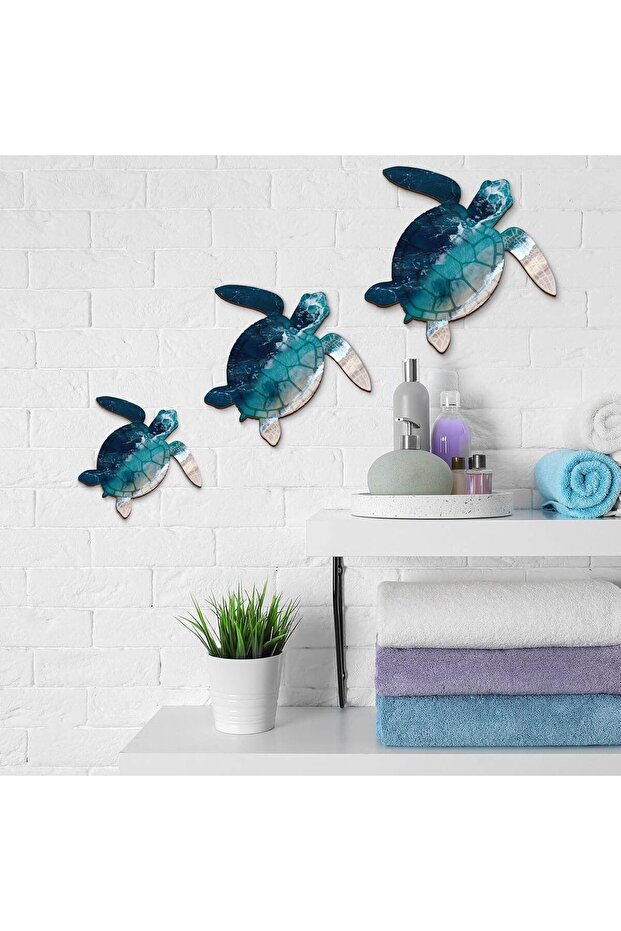 ديكور حائط على شكل سلحفاة بحرية بثلاثة أحجام - 1