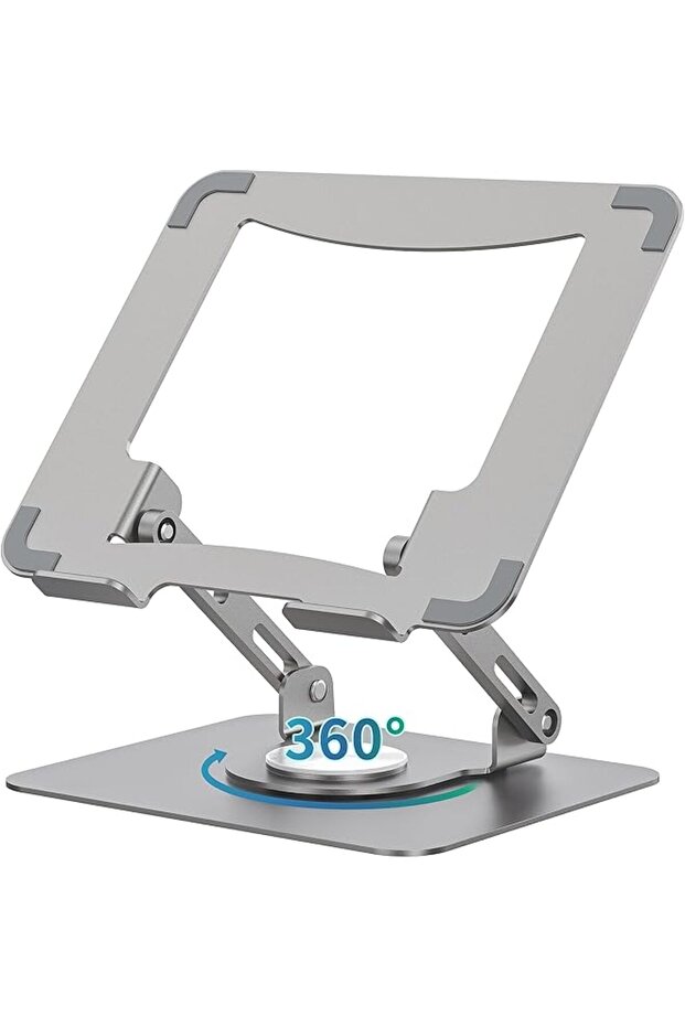 Laptop Stand with 360° Rotating Base, Ergonomic Computer Riser for Desk, Adjutable Height Muti-Angl
