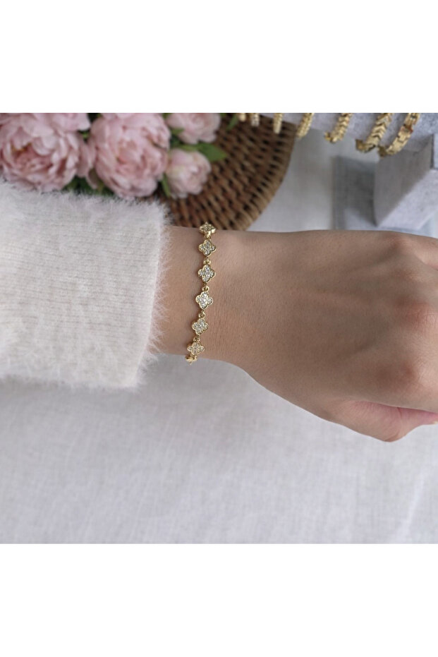 Yonca Model Taşlı Çelik Bilek - 2