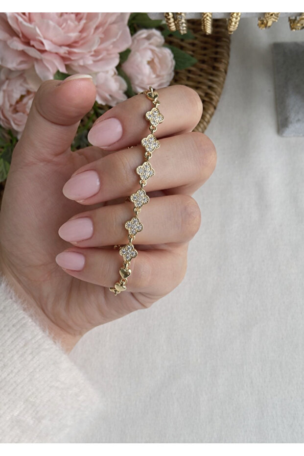 Yonca Model Taşlı Çelik Bilek - 1