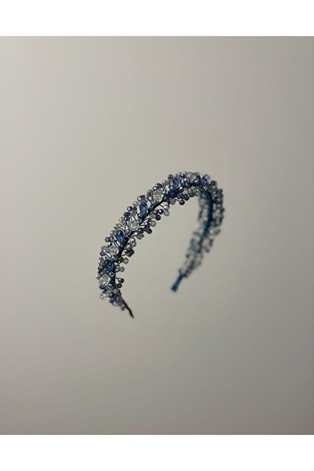 Navy Blue Crystal Bridal & Engagement Crown Hair Accessory 2026 Trend