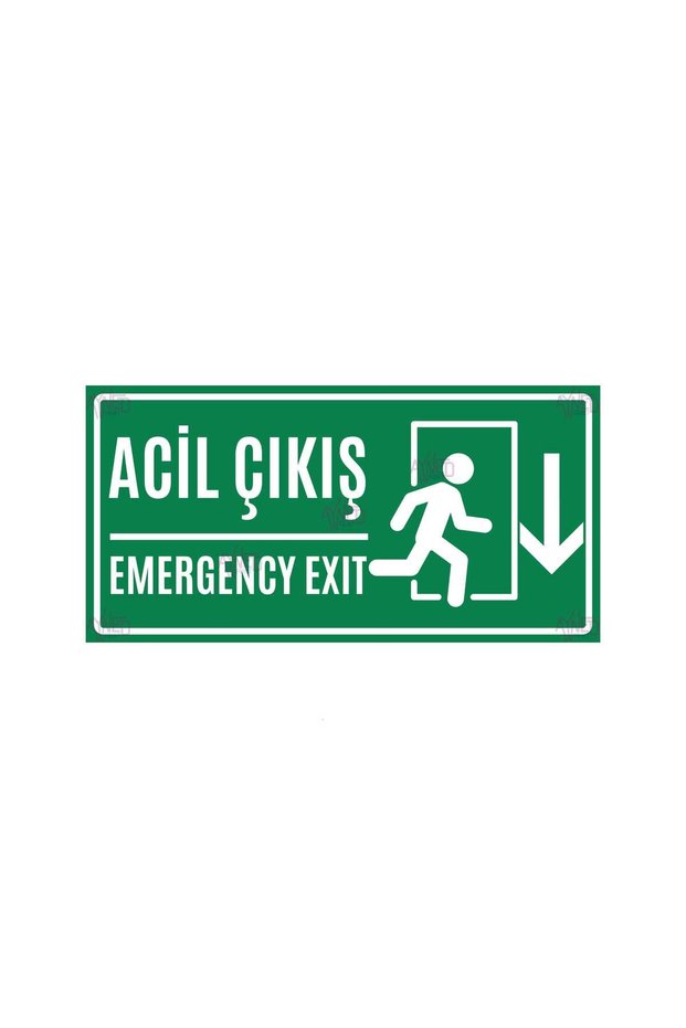 Emergency Exit Sign down Direction – Dekota Emergency Exit Door Direction Sign - 15X30 cm
