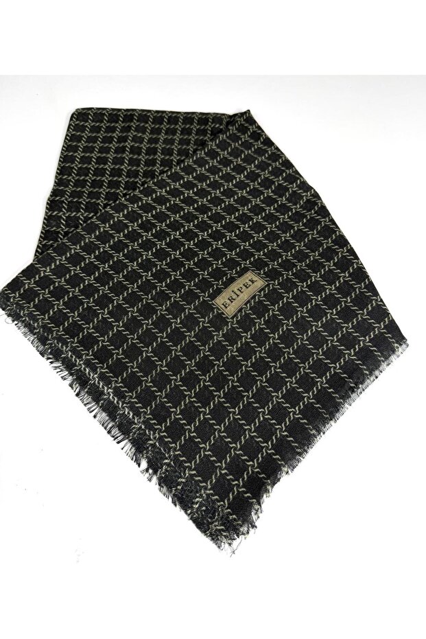 Eșarfă din in cu model - 06112-26 - 2