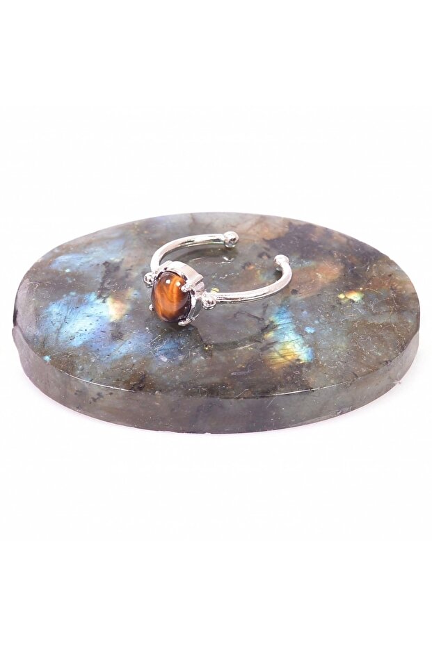 خاتم حجر عين النمر - قابل للتعديل - 1