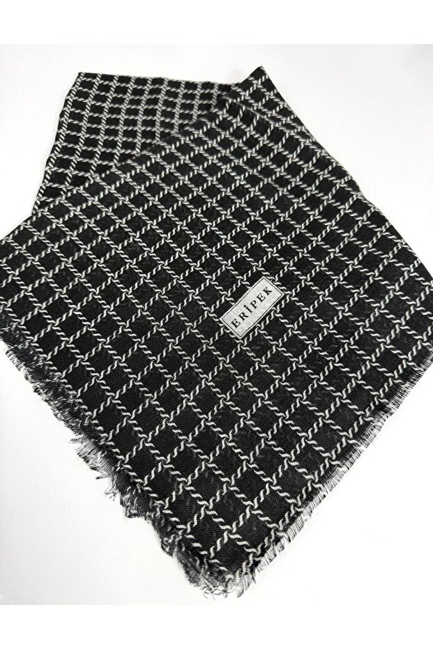 Eșarfă din in cu model - 06112-28 - 2