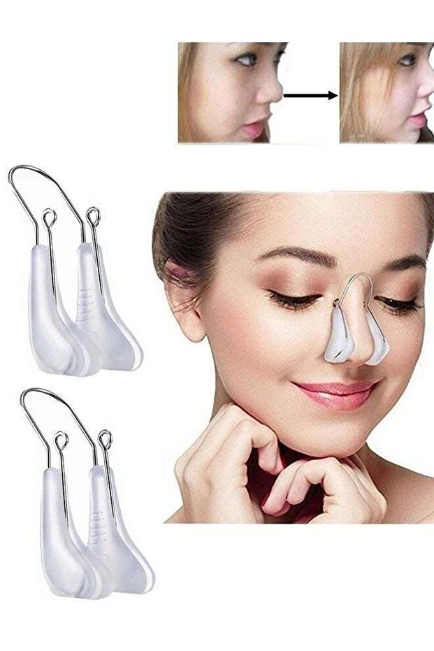 2pcs Nose Shaper Clip Safe Soft Painfree Nose Bridge Straightener Corrector