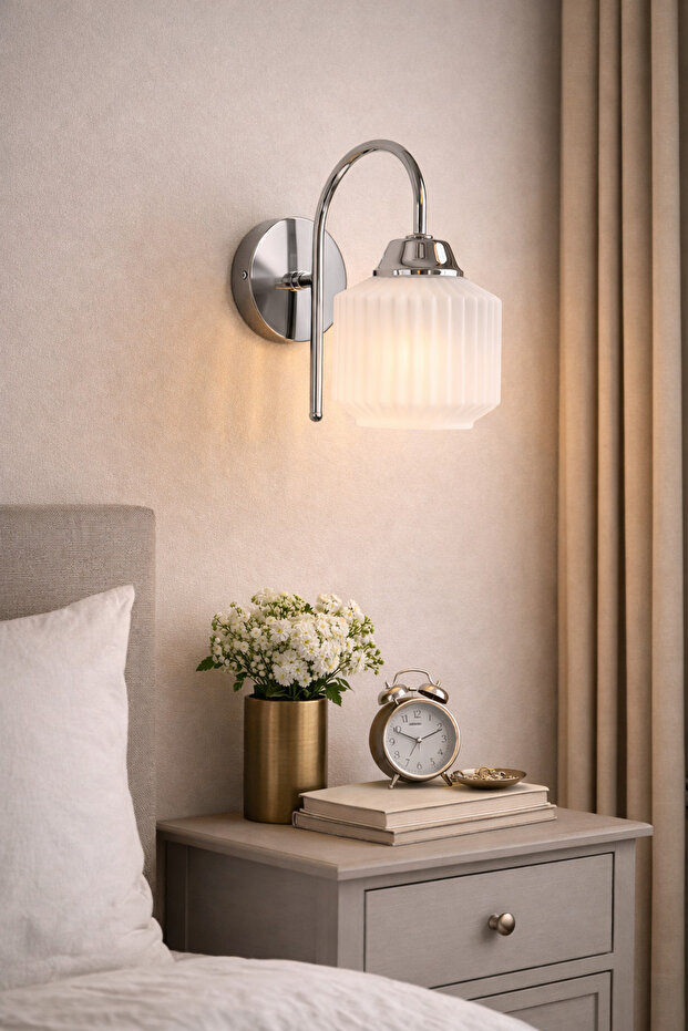 Uzay Modern Design Hall Entrance Bedroom Living Room Kitchen Cafe Color Custom Glass Single Wall Sconce