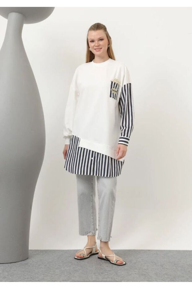 Popcorn İnci Taşlı Sweatshirt - 3