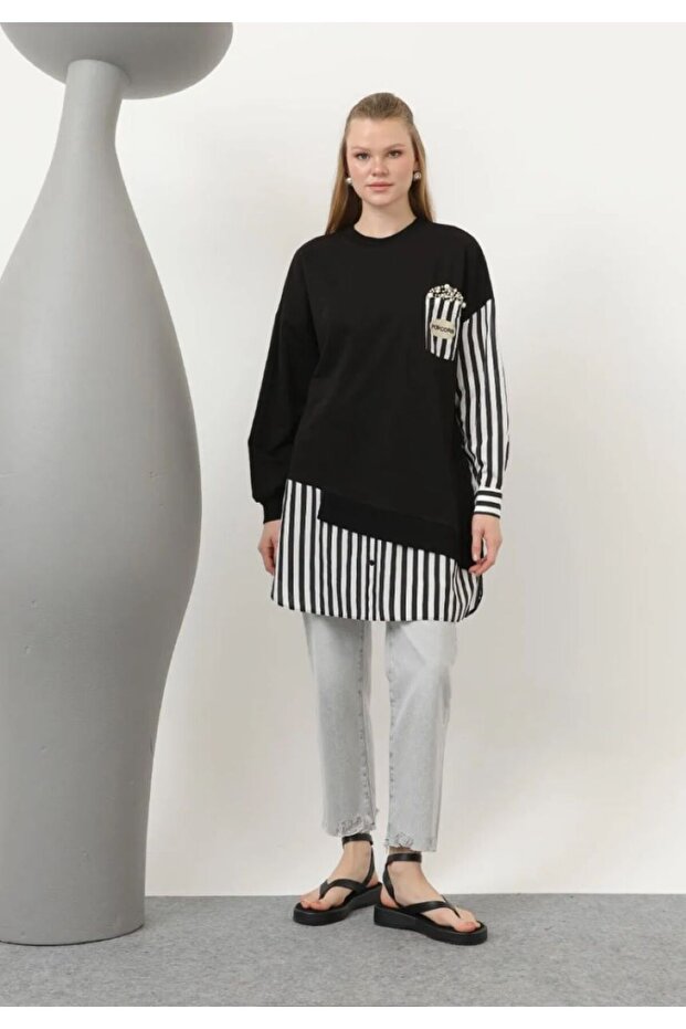 Popcorn İnci Taşlı Sweatshirt - 6