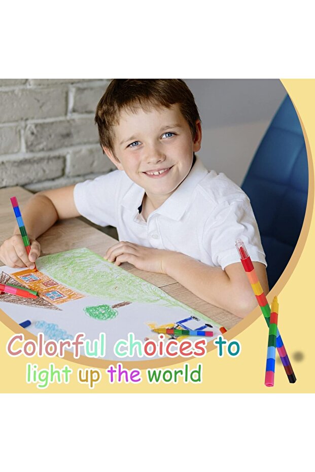 Stackable Coloring Pencils - Rainbow Colors - 4
