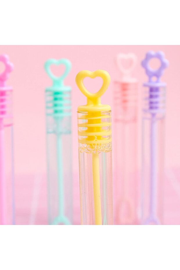 مجموعة أنابيب فقاعات فارغة، زجاجات فقاعات على شكل قلب لحفلات الزفاف - 5