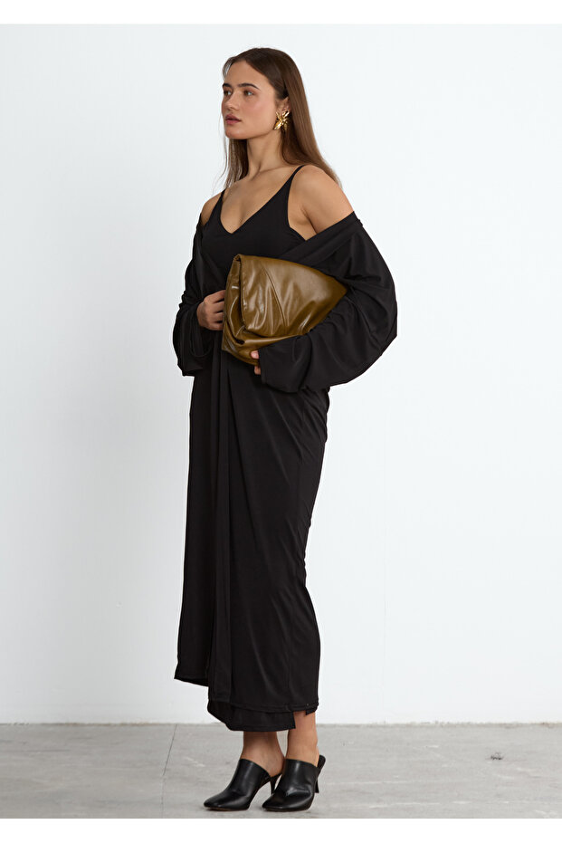 Black Liora Double Set – Dress & Cape