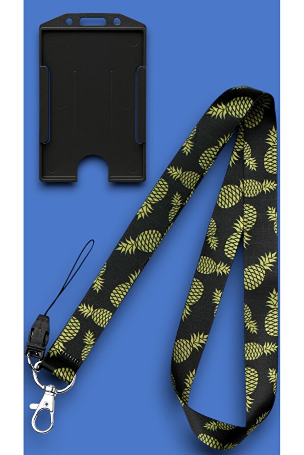 حزام هاتف بحبل للرقبة مكون من ياقة مرتفعة متوسطة الطول بطاقات بنمط الأناناس - 1