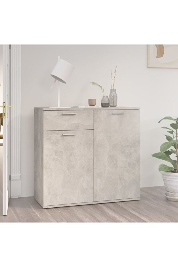 Sideboard Concrete Grey 80x36x75 cm Engineered Wood