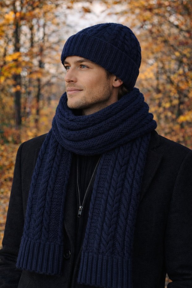 Men's Scarf Beanie & Beanie Set