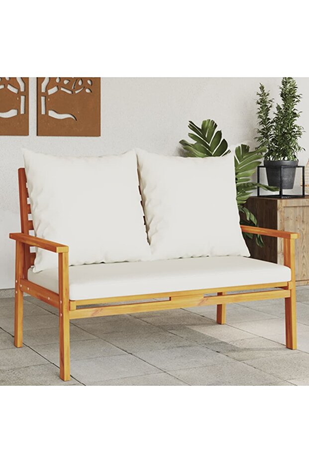 Garden Sofa Bench 120 cm with Cushion Solid Wood Acacia