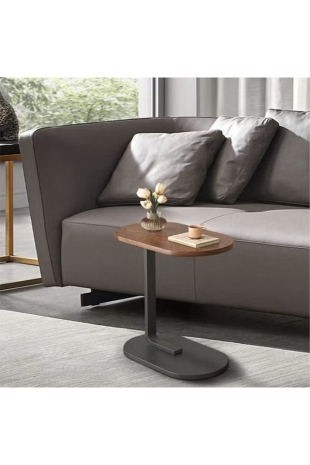 طاولة جانبية صغيرة للقهوة 63*45*30 سم، هيكل زاوية ثابت - 5