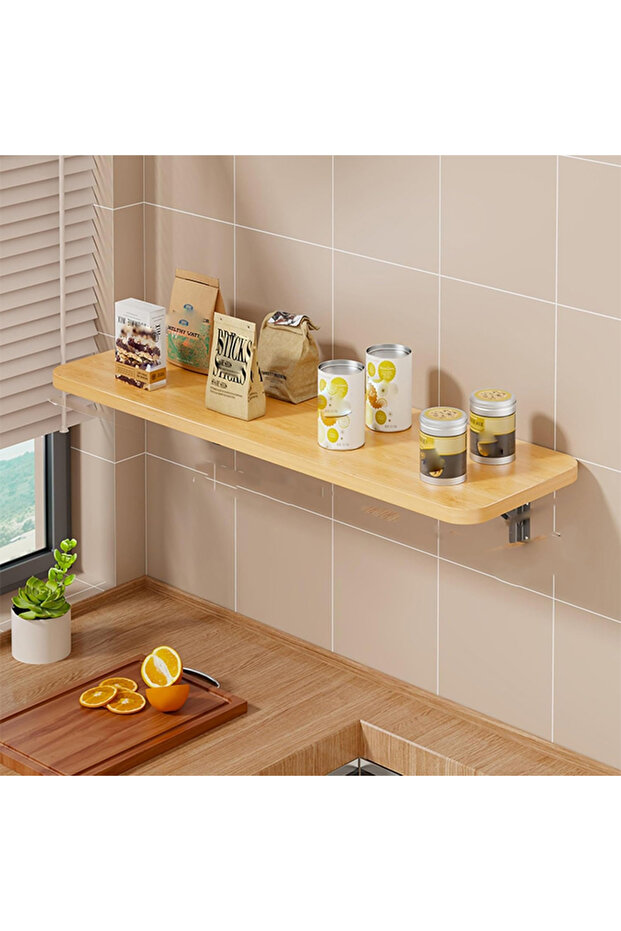 طاولة معلقة للدراسة، طاولة قابلة للطي مثبتة على الحائط، مصنوعة من الخشب الصلب - 7