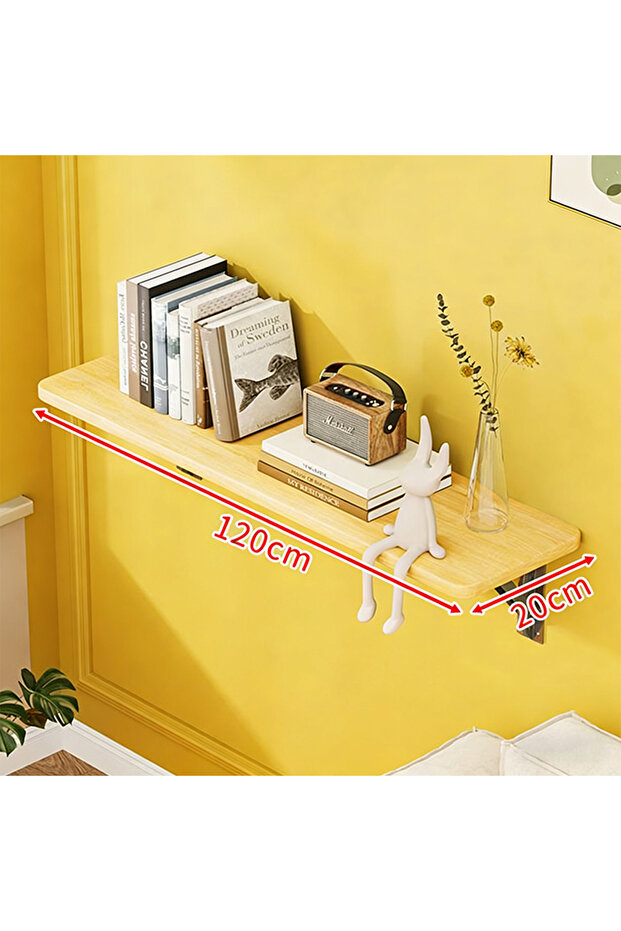 طاولة معلقة للدراسة، طاولة قابلة للطي مثبتة على الحائط، مصنوعة من الخشب الصلب - 5