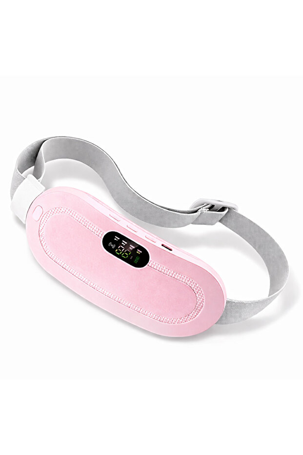 حزام تدفئة لاسلكي مزود بوظيفة اهتزاز، قابل للتعديل، قابل لإعادة الشحن عبر منفذ USB - 1