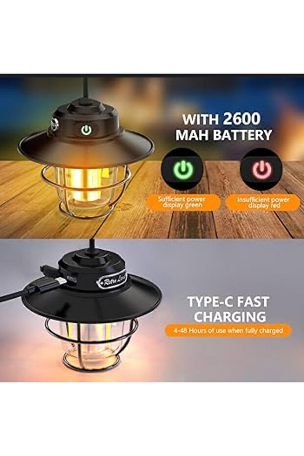 مصباح LED للتخييم قابل لاعادة الشحن تايب سي - 4