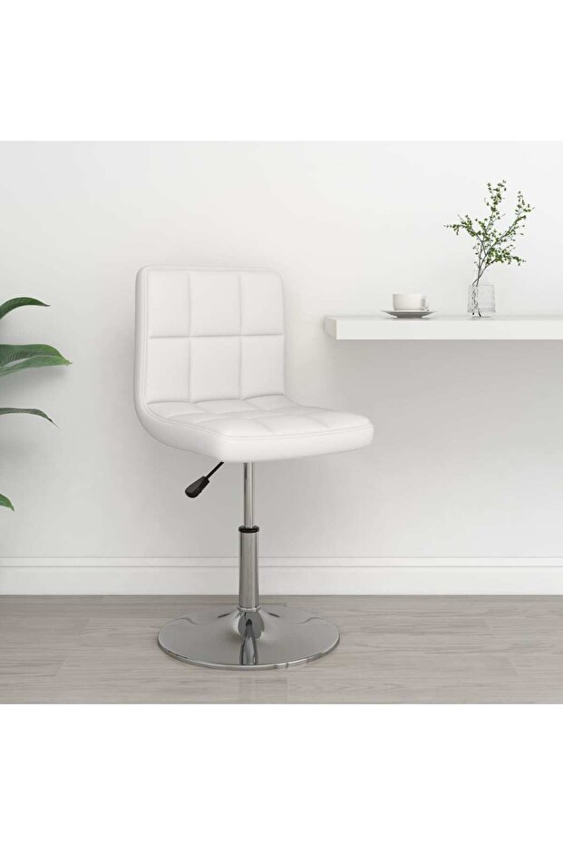 Bar Stool White Faux Leather