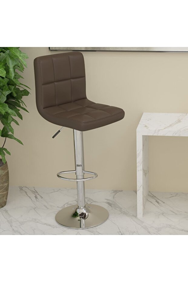 Bar Stool Brown Faux Leather