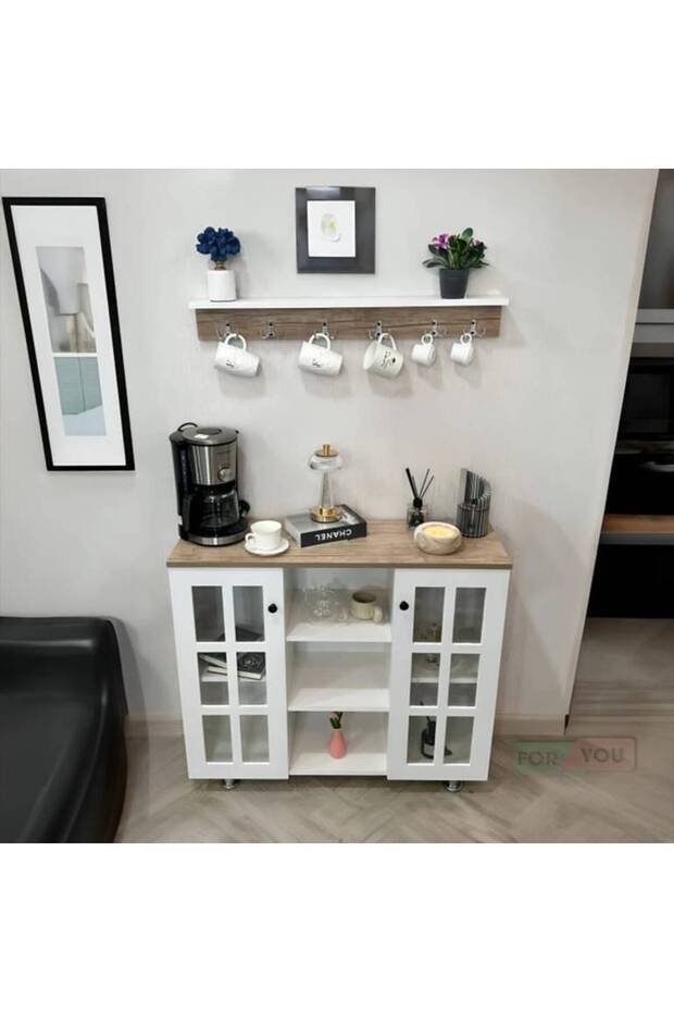 Regular Coffee Corner in White with Brown Surface Withe - 1