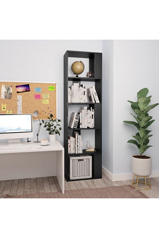 Book Cabinet/Room Divider Black 45x24x159 cm Engineered Wood