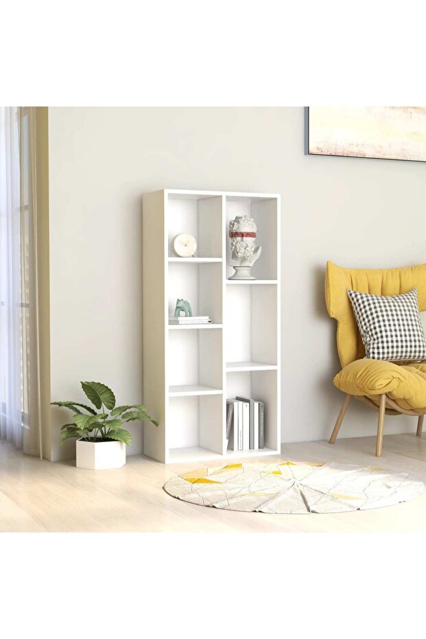 Book Cabinet White 50x25x106 cm Engineered Wood
