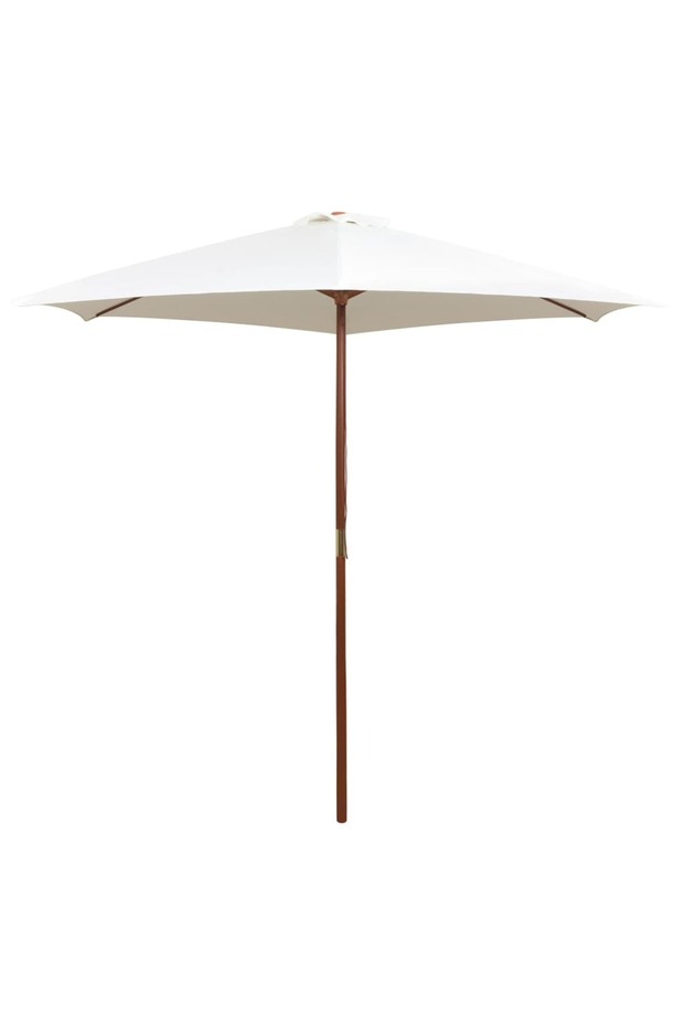 Parasol 270x270 cm Wooden Pole Cream White