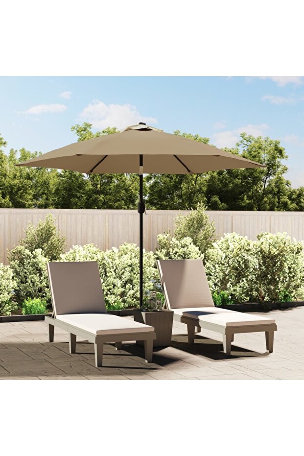 Outdoor Parasol with Metal Pole 300 cm Taupe