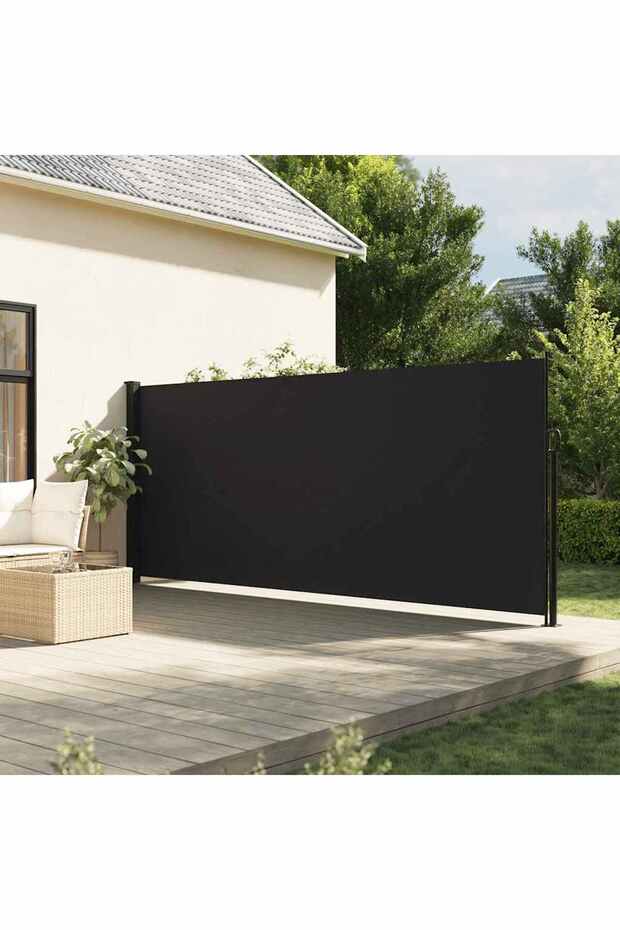 Retractable Side Awning Black 160x500 cm
