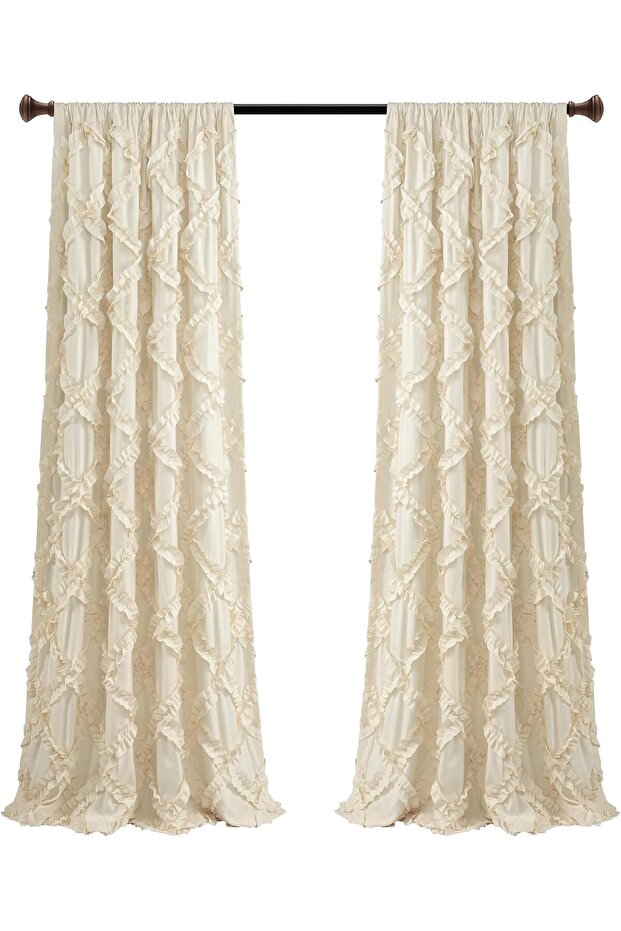 ستائر نوافذ مكشكشة بنمط ماسي - 7