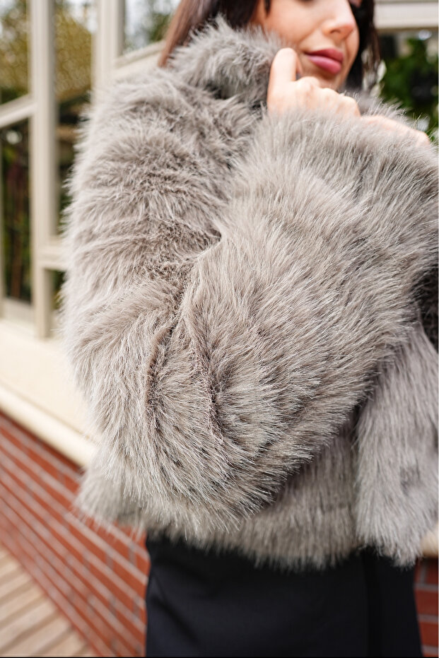 Gri Premium Kürk - 3