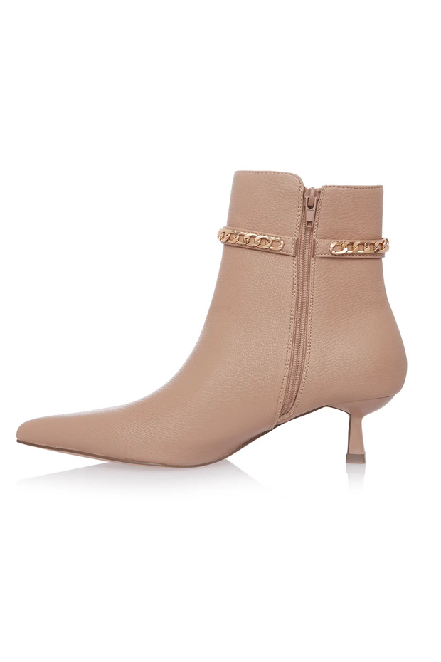 Botine Bej Toc Mic Comode Lant Marala - 3