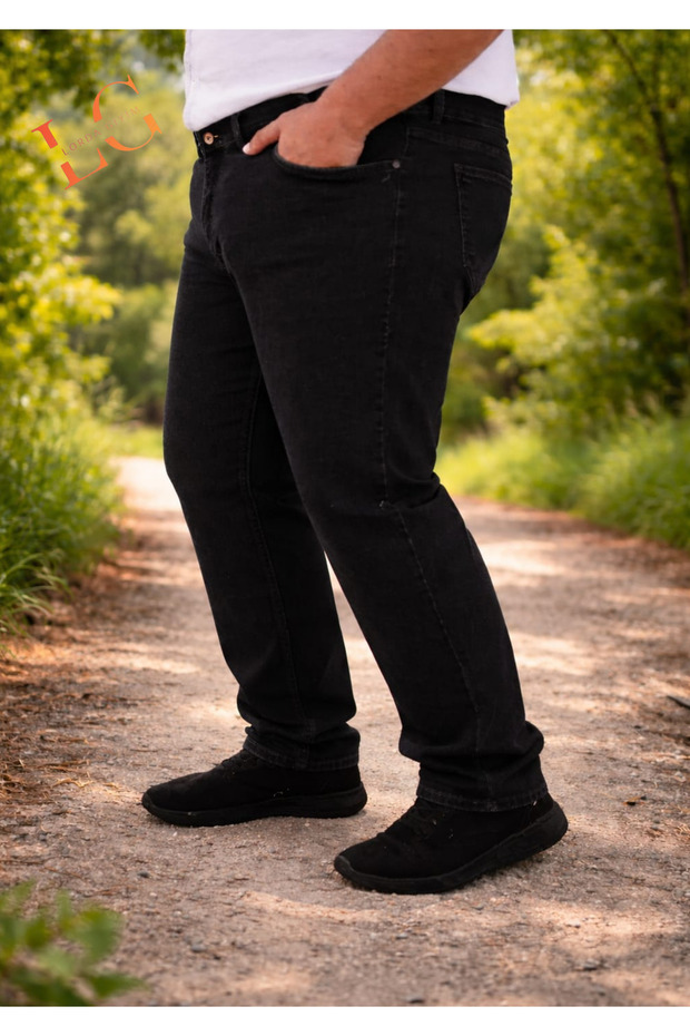 Men's Denim Pants Super Stretch High Waist Lycra with Zipper